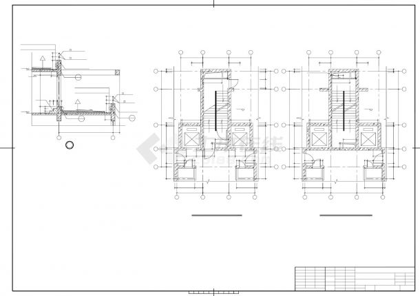 某机械部设计二院 14核心体放大图建筑结构平面图CAD图-图二