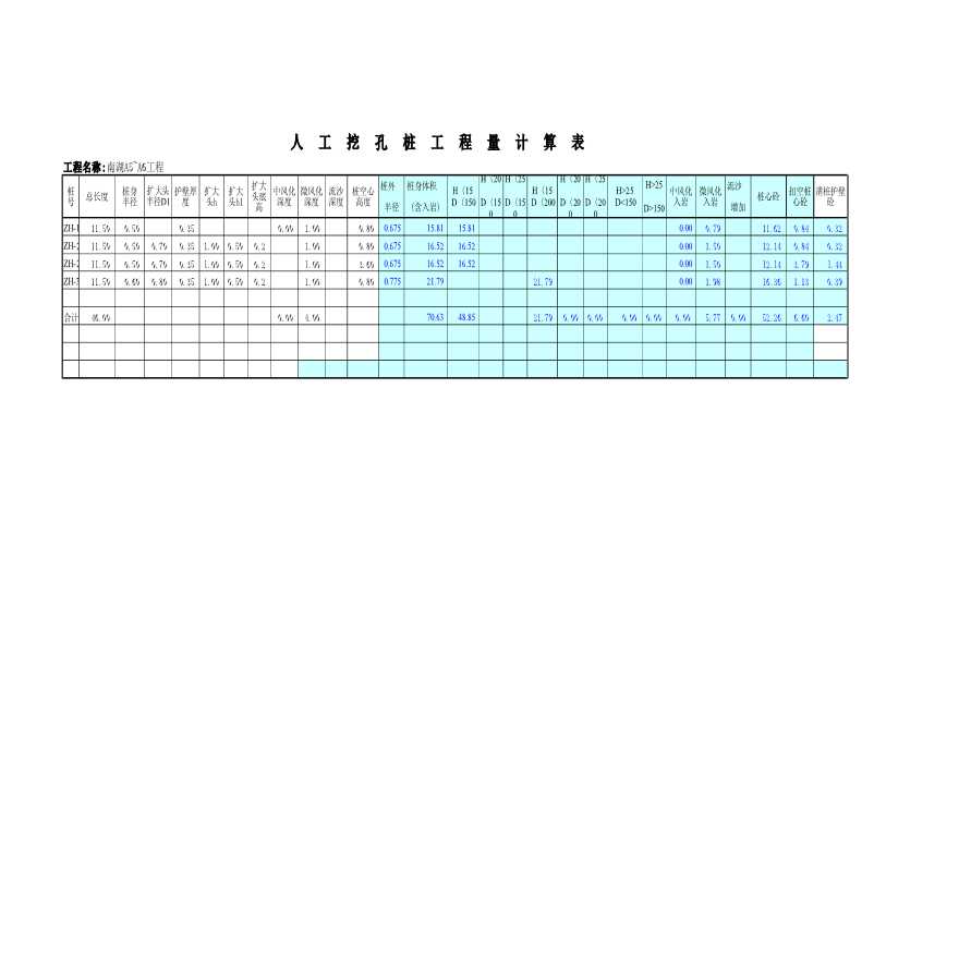 天棚工程量计算表Excel-图二