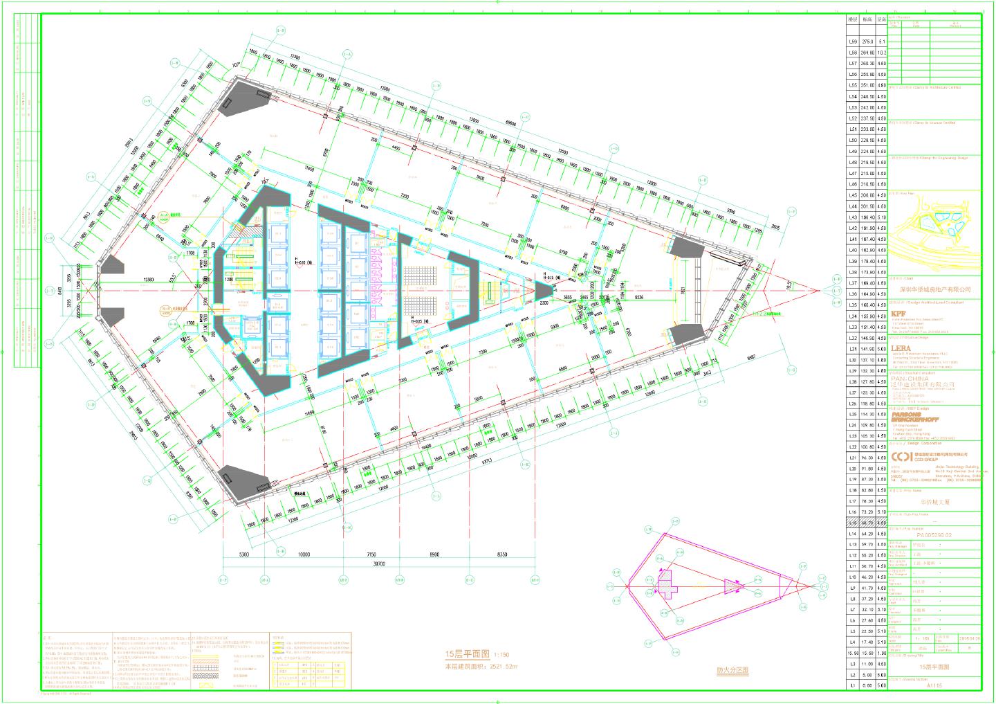 华侨城大厦-建施15层平面CAD图