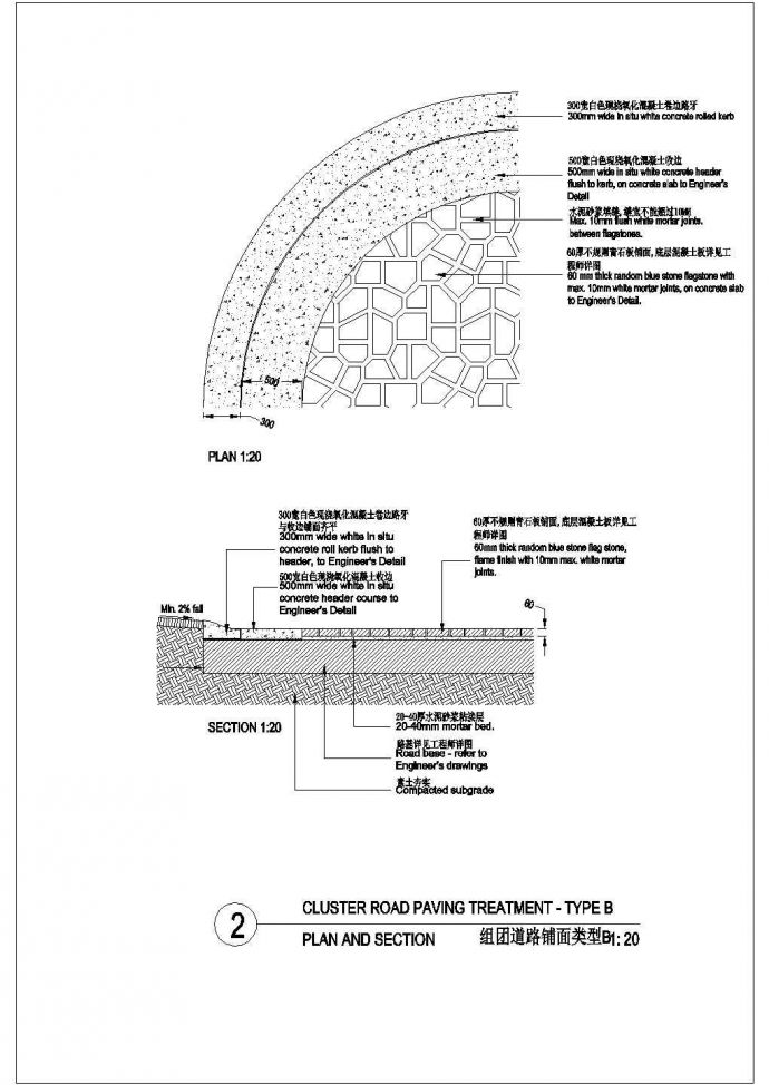 某小区铺装和道路做法设计施工CAD图纸_图1