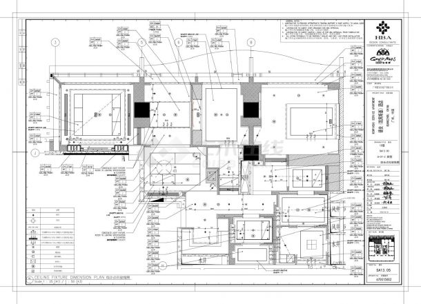 德安凯宾斯基酒店客房-15层SA13房型装饰设计CAD图-图一
