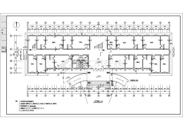 某公司四层办公楼全套施工设计CAD图-图一