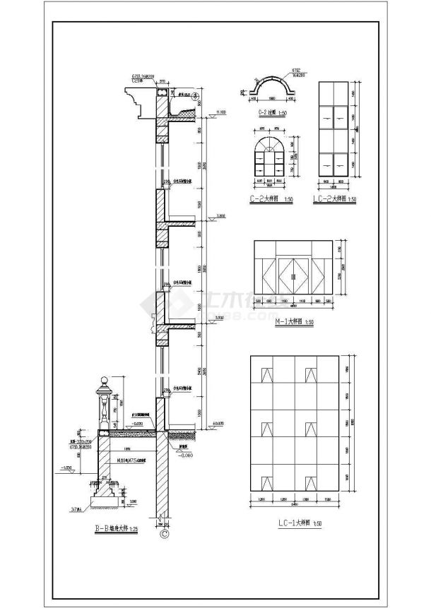 某公司四层办公楼全套施工设计CAD图-图二