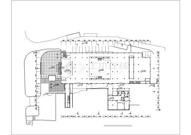 广州市某商业街3层框混结构文化历史博物馆建筑设计CAD图纸-图二