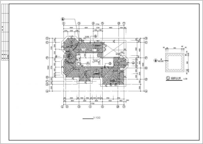 270平米2+1层框架结构单体别墅建筑设计CAD图纸（含夹层）_图1