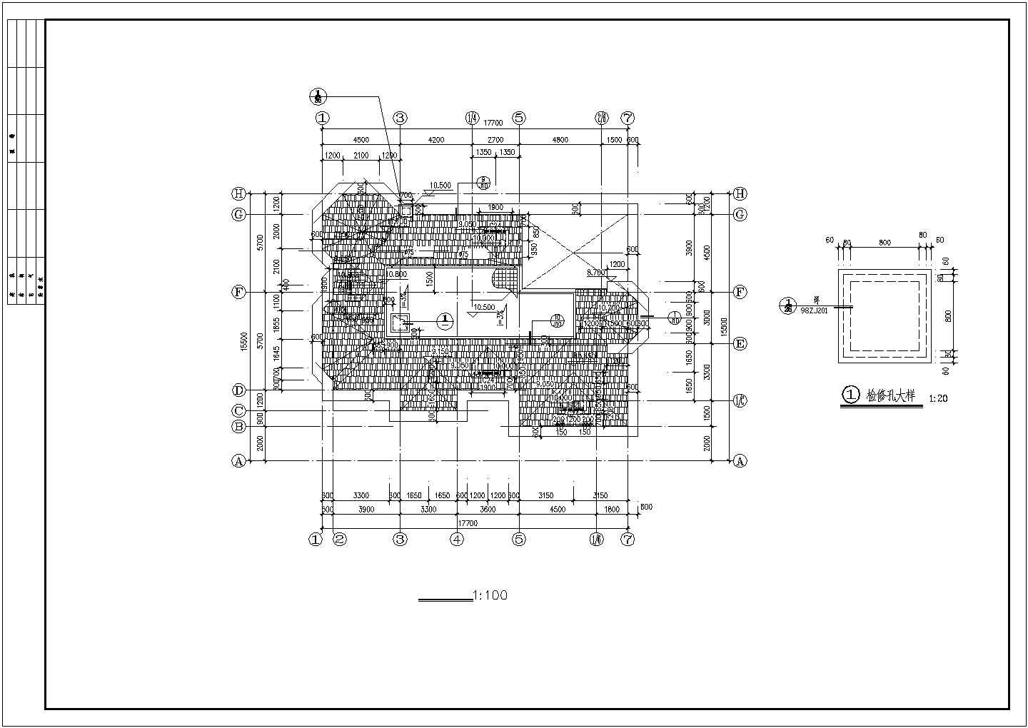 270平米2+1层框架结构单体别墅建筑设计CAD图纸（含夹层）