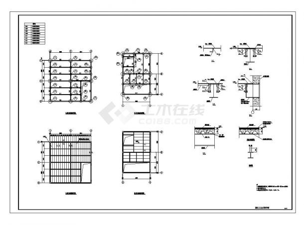 某市钢框架夹层结构节点设计图CAD规划详图-图一