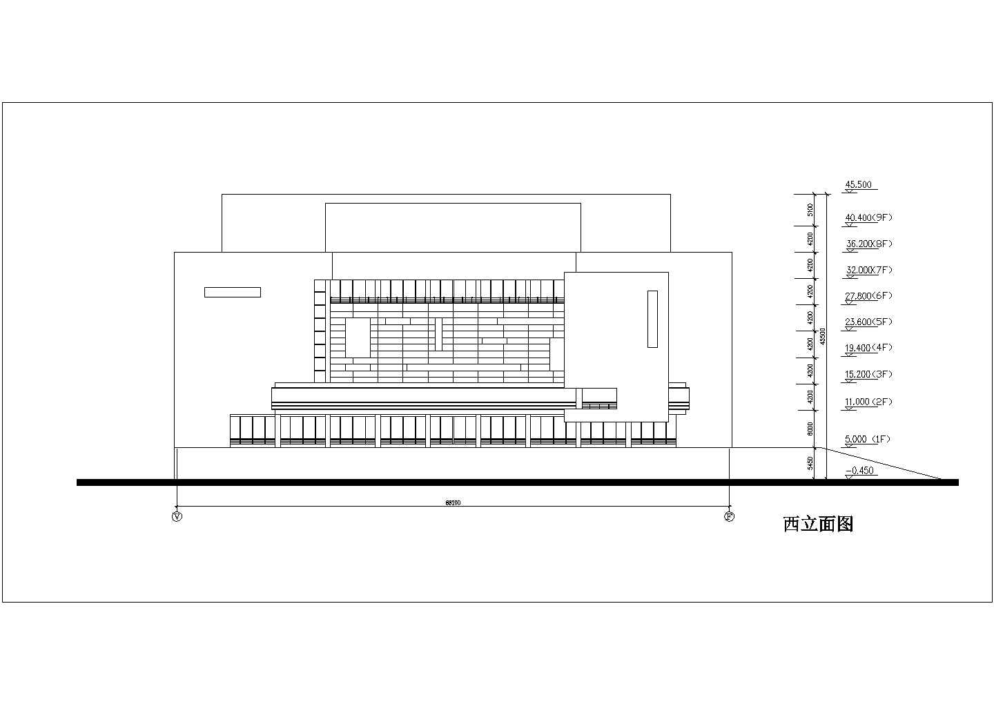 丹阳某九层行政办公楼建筑全套设计cad图纸