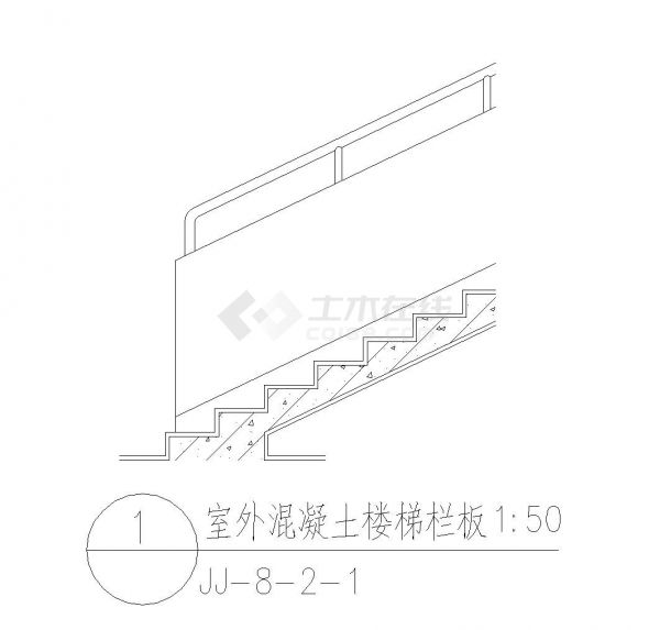 江苏省某超高层酒店楼梯栏结构布置CAD参考节点详图-图一