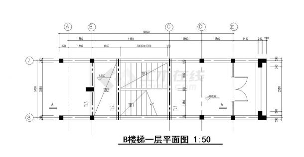 某城市教学宿舍楼梯结构布置CAD参考节点构造详图-图二