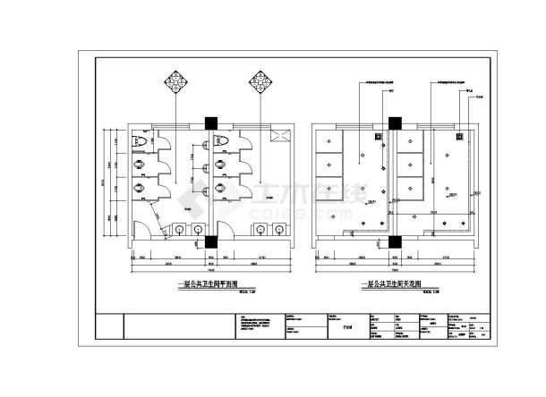 某城市藏式酒店公共卫生间结构布置CAD参考详图-图一