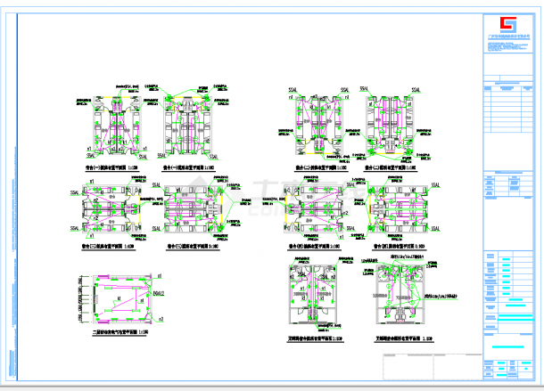 某地某大学学生宿舍项目电气施工图全套CAD图纸-图二
