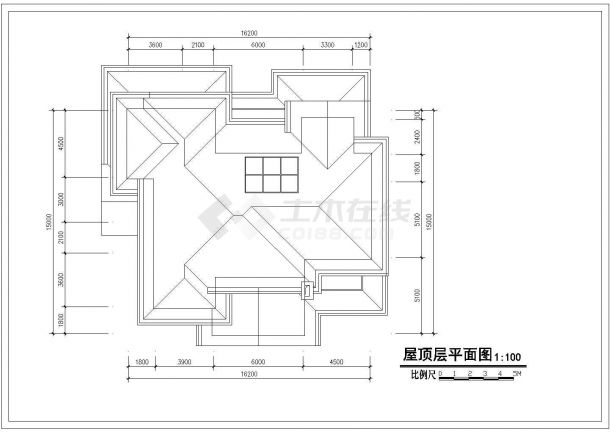 镇江市某村镇338平米2层框混结构独栋别墅建筑设计CAD图纸-图二