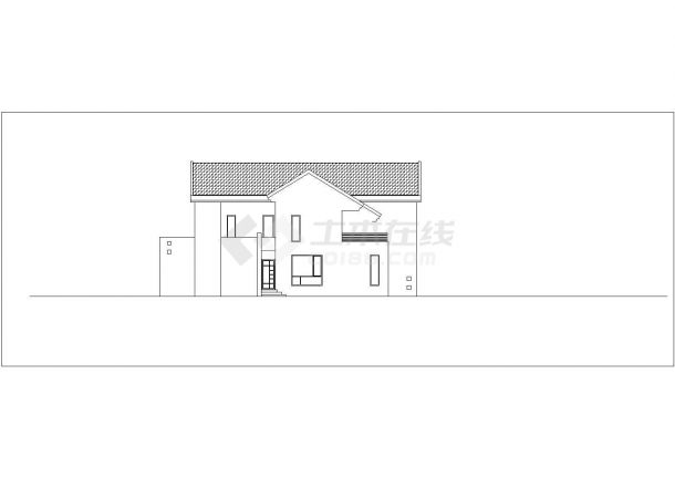 南京某村镇305平米2层混合结构乡村住宅楼建筑设计CAD图纸-图二