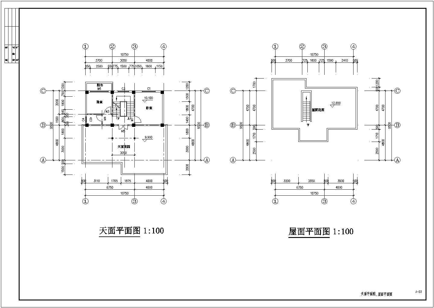亳州某精品多层欧式别墅楼施工设计cad图纸