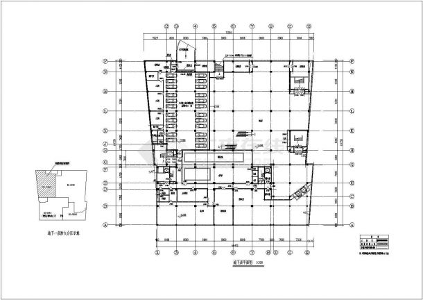 功能复杂的综合商业办公楼施工全套设计cad图-图一