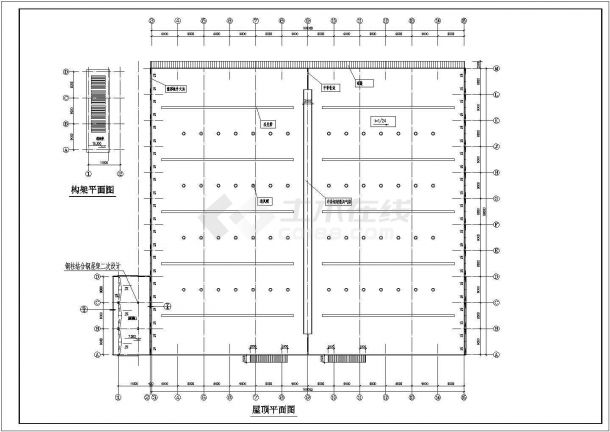 南京某化工园轻钢厂房建筑设计全套cad图纸-图一