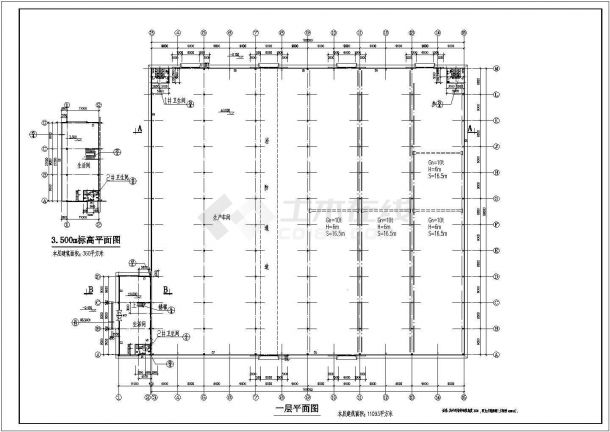 南京某化工园轻钢厂房建筑设计全套cad图纸-图二