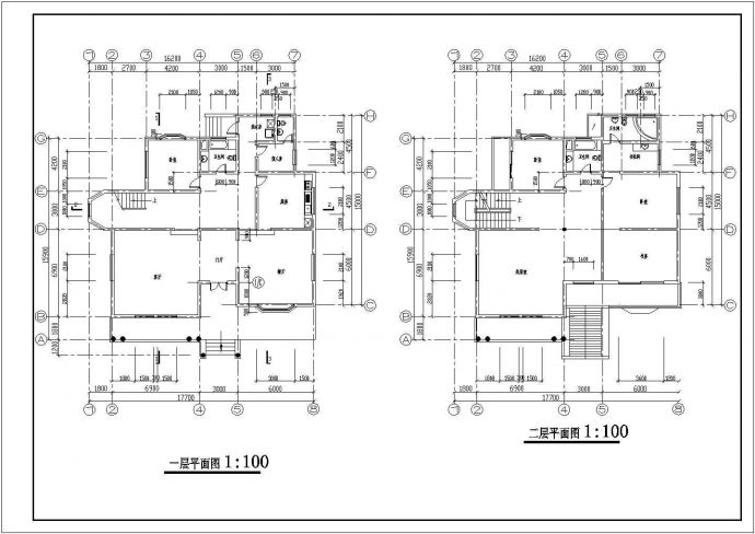 某地简约式风格两层别墅全套施工设计cad图纸（含效果图）_图1