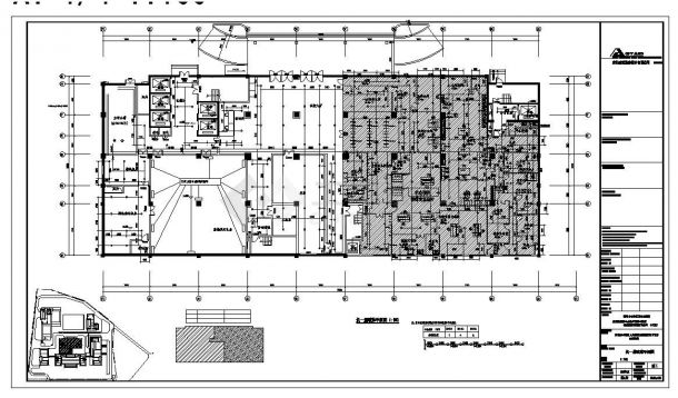 某市区医院住院楼给排水结构布置CAD参考详图-图一