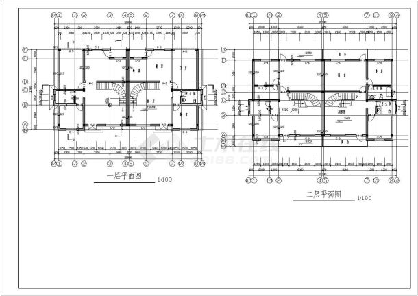 某地凤凰社区统一两套别墅全套施工设计cad图纸-图一