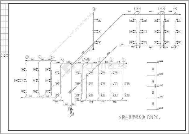 某四层办公楼采暖竣工图，采暖施工图设计-图一