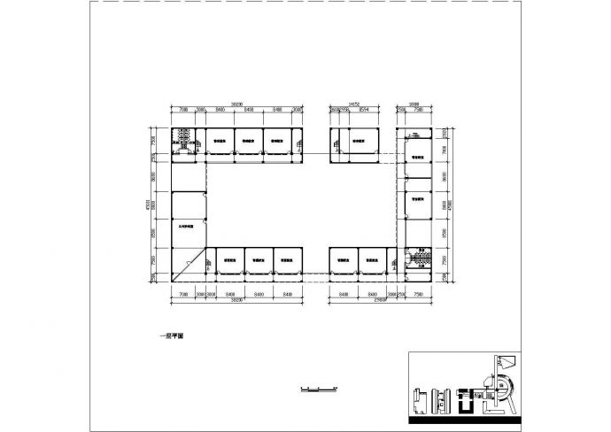 某现代小区配套小学多层办公教学楼建筑施工设计cad图纸_图1