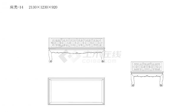 CAD图库 - 中式家具 - 床榻类（22种，66个块，有遮罩）CAD图-图二