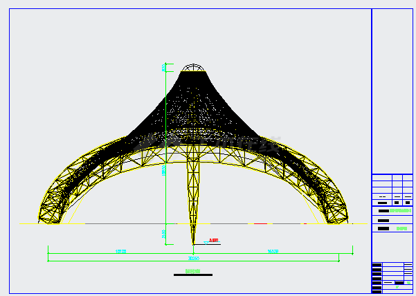 【最新】某景观膜结构设计方案CAD图纸-图一