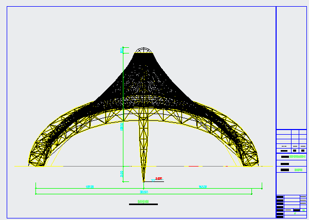 【最新】某景观膜结构设计方案CAD图纸_图1