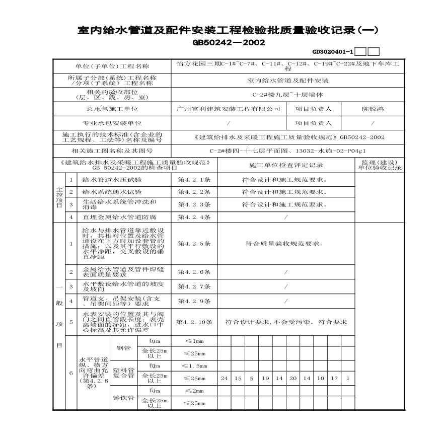 C-2#楼室内给水管道及配件安装9-10-图一