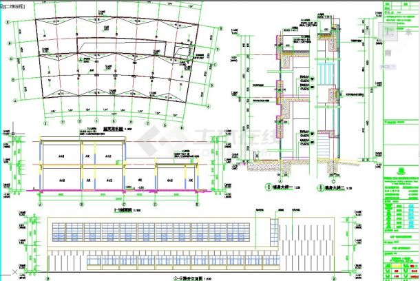 重庆市某高校2500平米2层框架结构体育训练馆建筑CAD设计图纸-图二