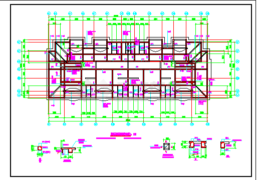 某小区2600平米6层砖混结构住宅楼建筑CAD设计图纸（含阁楼）-图一