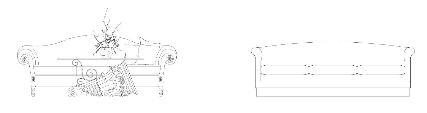 某某建筑立面沙发模块室内设计图案图纸素材整理平面图CAD图