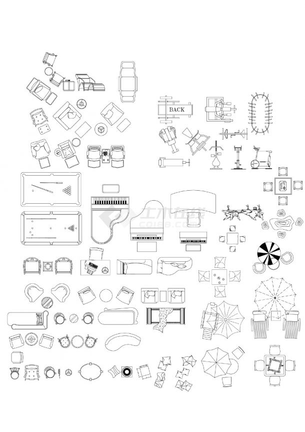 室内设计-平立面图库素材图块综合图库(推荐使用)(1)CAD图-图二