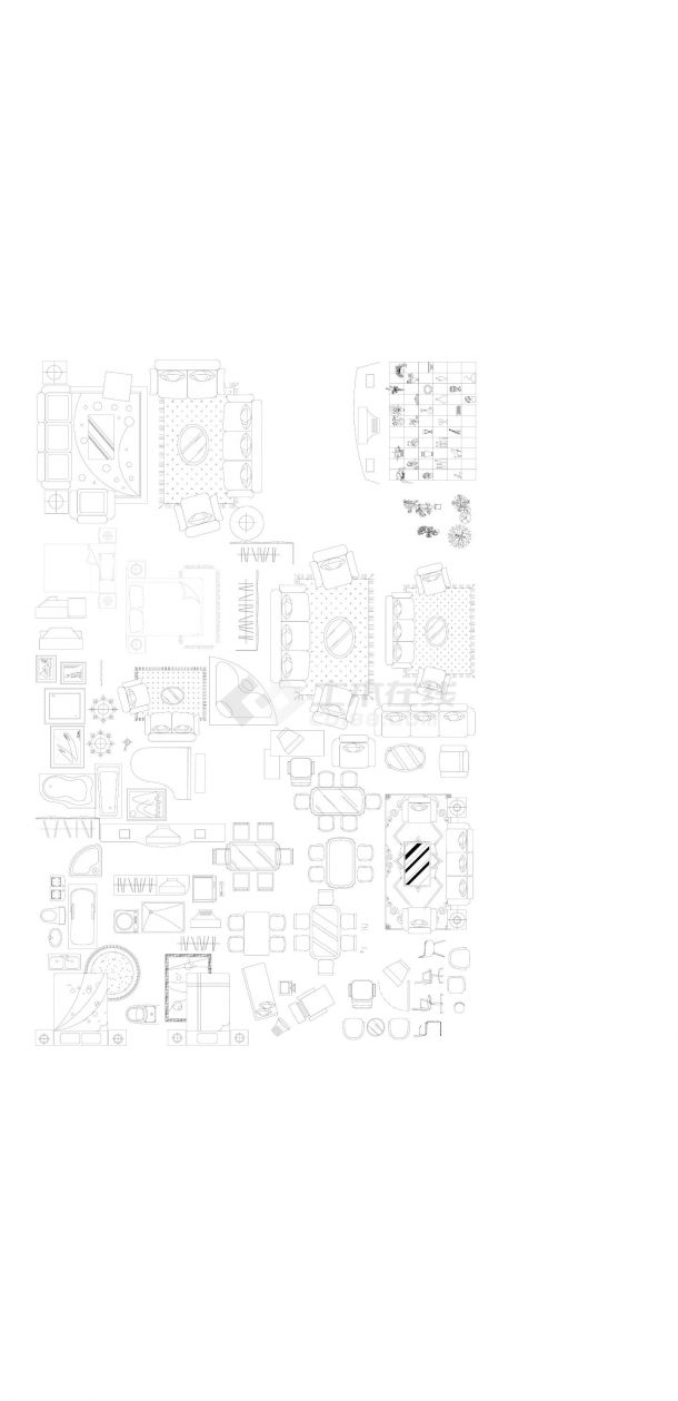 广州某地室内建筑设计装潢cad平面图-图二