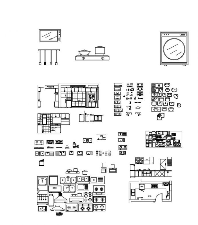 某地室内装潢厨房CAD平面图_图1