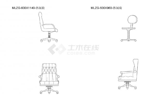 某某建筑椅凳类-立面-休闲椅（470个有遮罩）平面图CAD图-图一