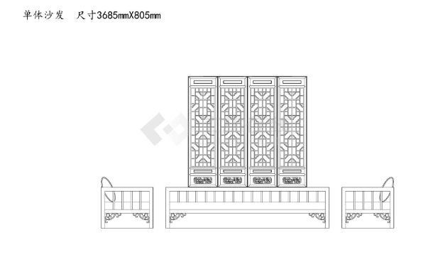 沙发类（整理图库）＆（立面）单体沙发家具组合25个(六）CAD图-图一