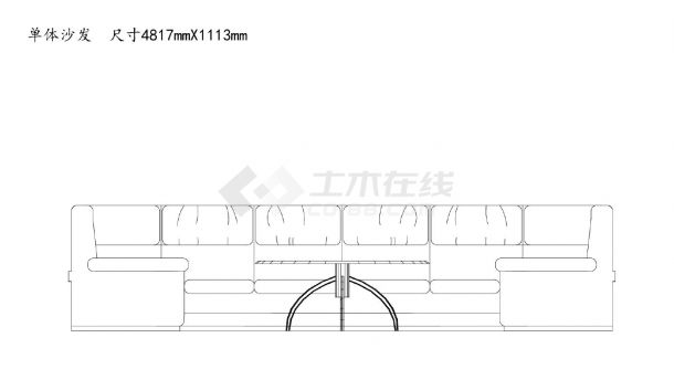 沙发类（整理图库）＆（立面）单体沙发家具组合25个(六）CAD图-图二