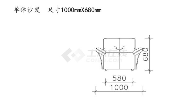 沙发类（整理图库）＆（立面）单体组合沙发正侧面图15个(一）CAD图-图一