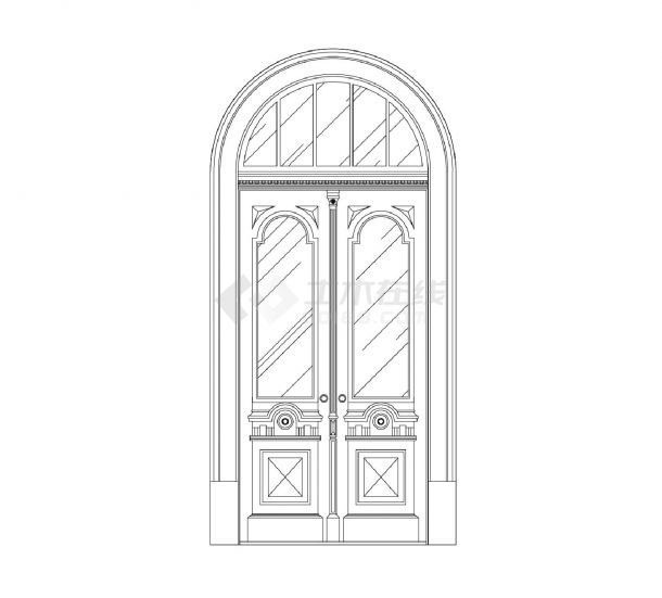 门窗类-整理图库-弧形门CAD图-图一