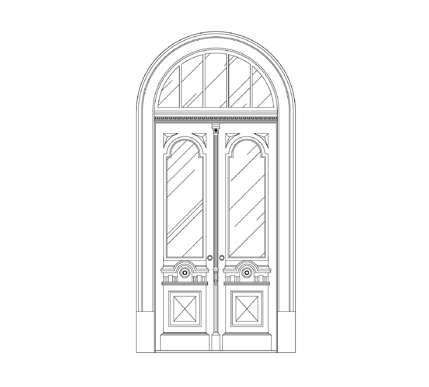 门窗类-整理图库-弧形门CAD图