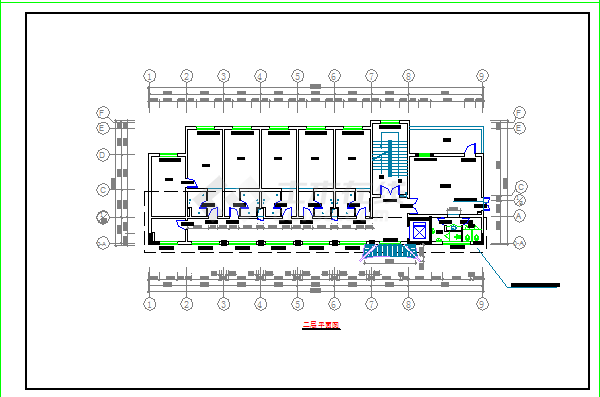 某多层框架结构大酒店设计cad全套建筑施工图（含结构设计，含设计说明）-图二
