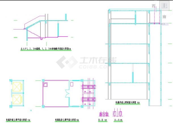 长春市某商业街1.1万平米4层框架结构百货商场平立剖面设计CAD图纸-图二