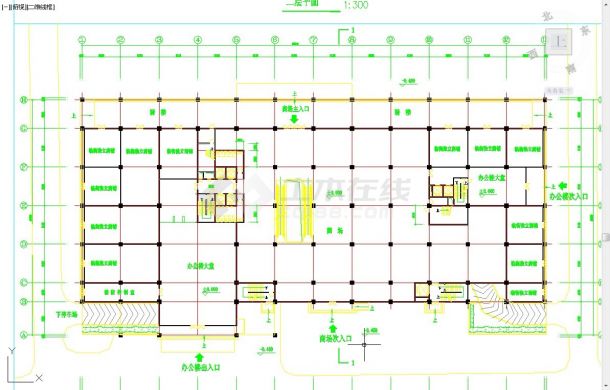 2万平米19层框剪结构商业大厦全套建筑设计CAD图纸-图二
