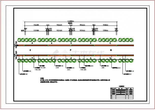 某大型道路绿化带景观建筑设计CAD图纸-图一