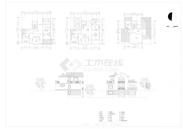 14套欧式别墅住宅CAD图纸-图一