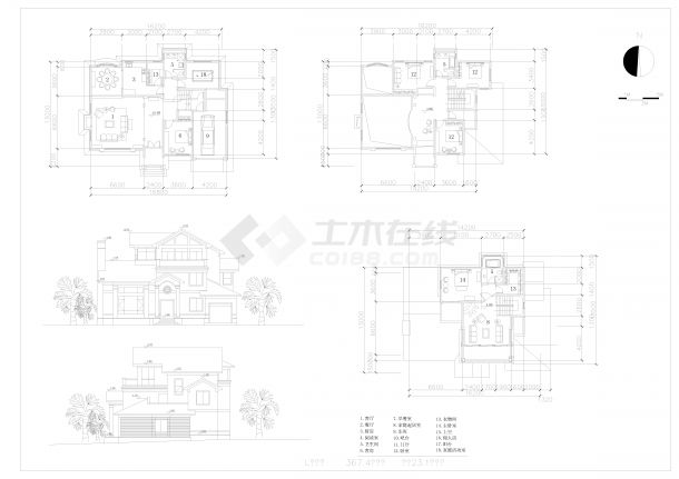 14套欧式别墅住宅CAD图纸-图二