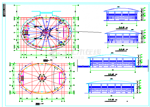 石家庄某学校1.6万平米8层框架结构教学楼全套建筑设计CAD图纸-图二